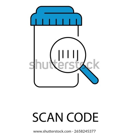 Medical QR Barcode Scanner Vector Icon