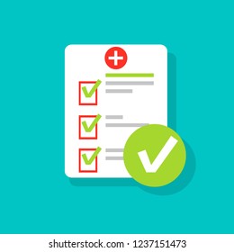 Medical questionnaire, medical sheet. Flat design, vector.