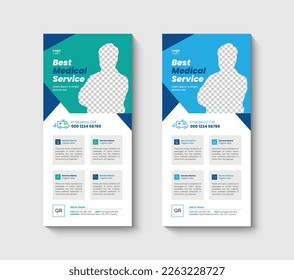 Medical rack card dl flyer design template