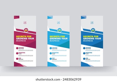 Medical rack card or roll up banner clinic flyer street business events presentations meeting design template