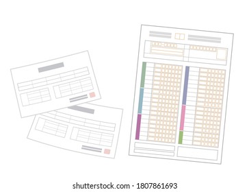 Medical receipts and tax returns. Image Illustration.