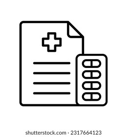 Medical recipe icon vector design template