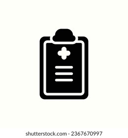 medical record black icon, isolated hospital icon in light background, perfect for website, blog, logo, graphic design, social media, UI, mobile app