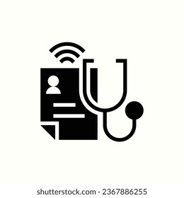 medical record black icon, isolated icon in light background, perfect for website, blog, logo, graphic design, social media, UI, mobile app