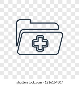 Medical record concept vector linear icon isolated on transparent background, Medical record concept transparency concept in outline style