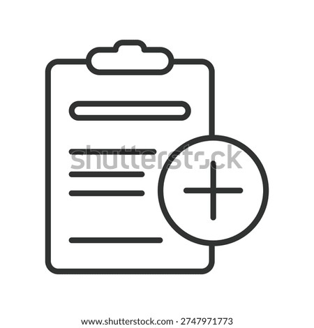 Medical record document icon in line design. medical record, document, healthcare, file, patient, clinic, data on white background vector. medical editable stroke icon