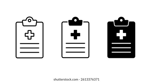 Medical record document icon sign vector. Clipboard medical test history icon vector design. medical history sign vector
