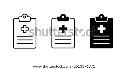 Medical record document icon sign vector. Clipboard medical test history icon vector design. medical history sign vector