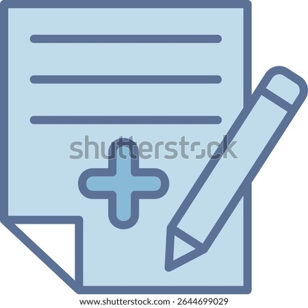 Medical Record Filled Blue Tone Icon