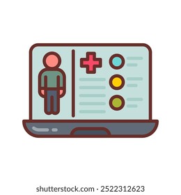 Medical Record Filled Icons , Vector illustration