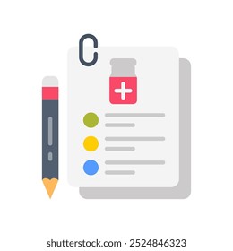 Medical Record Flat Icons, Vector illustration