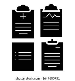 Medical record with glyph icon vector