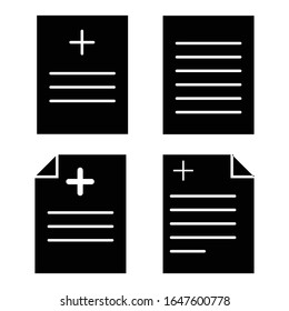 Medical record with glyph icon vector