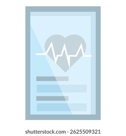 Registro médico com uma taxa de batimento cardíaco e informações de assistência médica, representando monitoramento de saúde e dados médicos