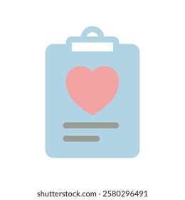 medical record hearth flat icon illustration