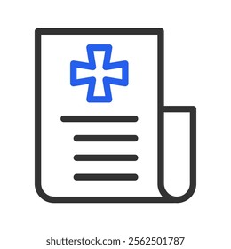 Medical record icon. Concept of healthcare, diagnosis, and treatment.