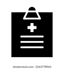 Medical record icon. Concept of healthcare, diagnosis, and treatment.