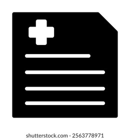 Medical record icon. Concept of healthcare, diagnosis, and treatment.