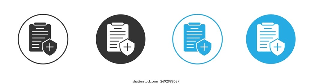 Ícone de registro médico em vetor plano editável em preto e branco