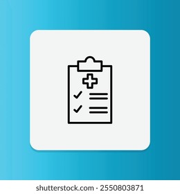 Medical Record icon. Editable stroke. Vector illustration