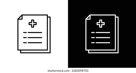 Medical record icon in editable stroke. EPS 10 vector illustration.