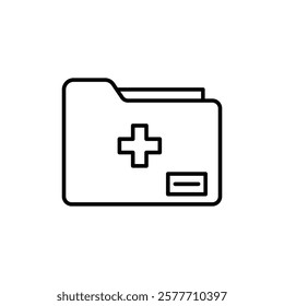 Medical record icon Flat simple outline