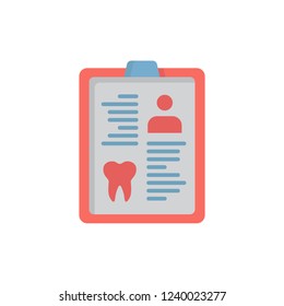 medical record icon flat style design. dental icon