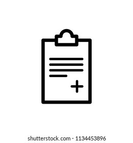 Medical record icon flat vector simple isolated illustration signage template design trendy.