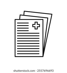 Medical record icon Isolated flat vector in outline