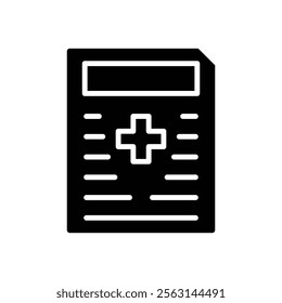 Medical record icon Isolated flat vector in outline
