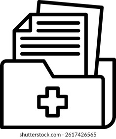 Medical Record Icon Line Vector Illustration