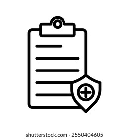 Ícone de registro médico logotipo linear isolado