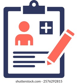 Medical Record Icon Mixed Vector Illustration