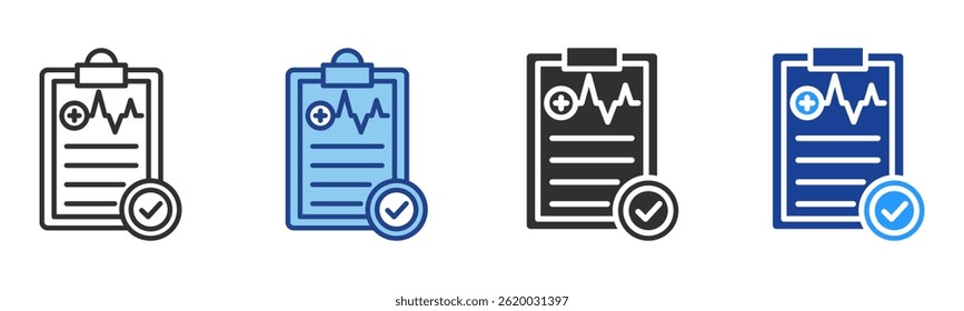 Icono de registro médico Colección de Vector de estilo múltiple
