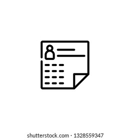 medical record icon, outline black style