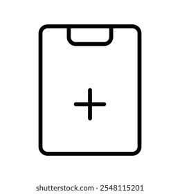 Ícone de prontuário médico Conjunto de tópicos em preto e branco