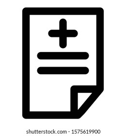 medical record icon outline vector design