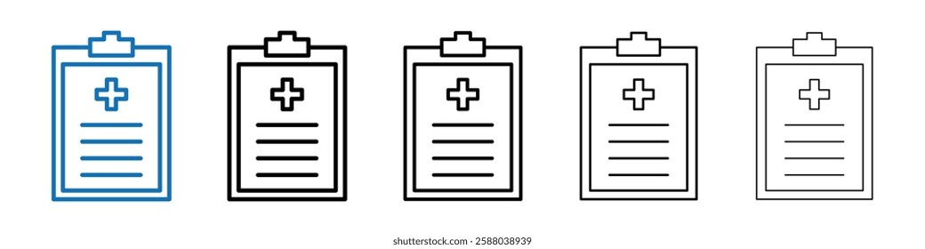 Medical record icon Outline vector logo for web ui