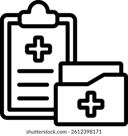 Medical Record Icon Outline Vector Illustration