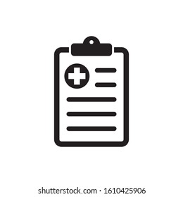 Medical record icon, medical report icon, vector isolated