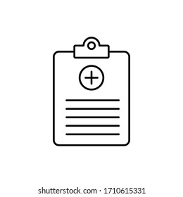 Medical Record Icon, Medical Report Icon, Vector Isolated