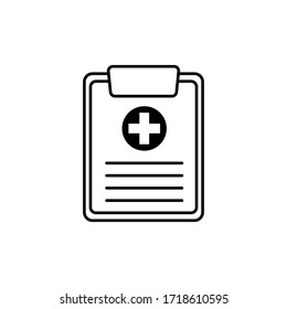 Medical record icon, medical report icon, vector isolated