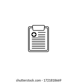 Symbol für medizinische Aufzeichnungen, Symbol für medizinische Berichte, Vektorgrafik einzeln