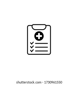 Medical record icon, medical report icon, vector isolated