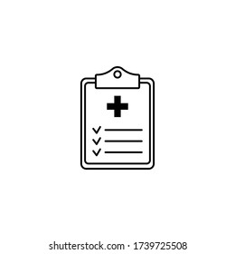 Medical record icon, medical report icon, vector isolated