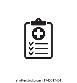 Medical record icon, medical report icon, vector isolated