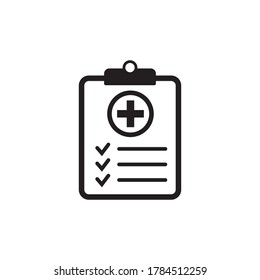 Medical record icon, medical report icon, vector isolated