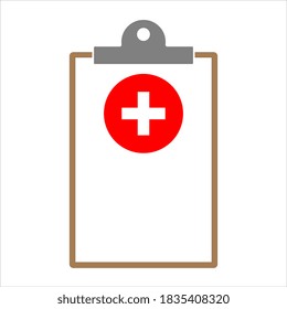 Medical record icon, medical report icon, vector isolated