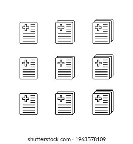 Medical record icon, medical report icon, vector isolated