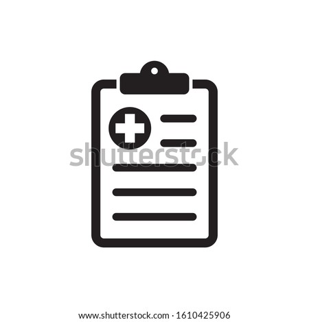 Medical record icon, medical report icon, vector isolated